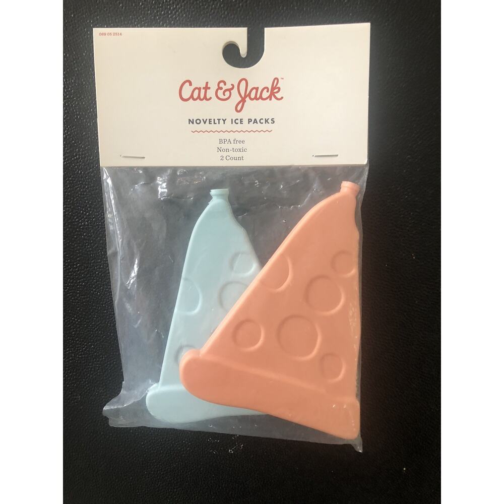 Cat & Jack Ice Packs for Lunch Boxes 2 Pack Reusable Ice Packs Novelty Pizza New